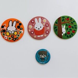 3 Miffy crochet textured pins. Made in Japan!  - Rare design